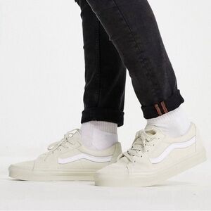 VANS Unisex Ivory White Suede Leather
Skateboard Sneakers Women's 8.0